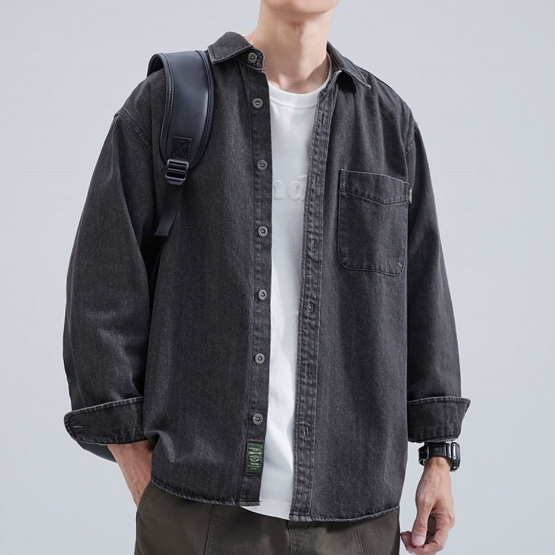 Denim Shirt Men's Long Sleeve  - đánh giá và giá Winter Clothing Pk