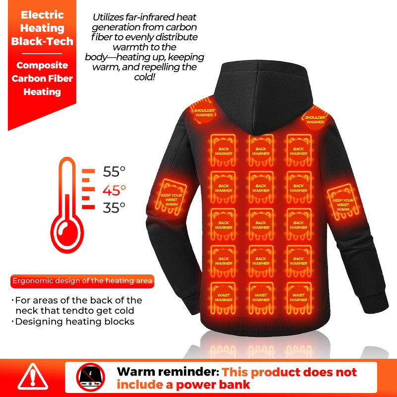 Heating Hoodie 26 Zones Heated - đánh giá và giá Winter Clothing Hiking