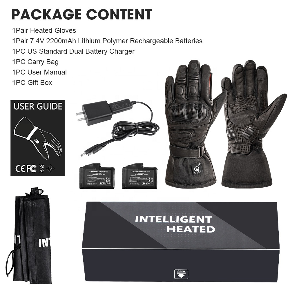 High Quality Genuine Leather E - đánh giá và giá Heated Gloves Electric
